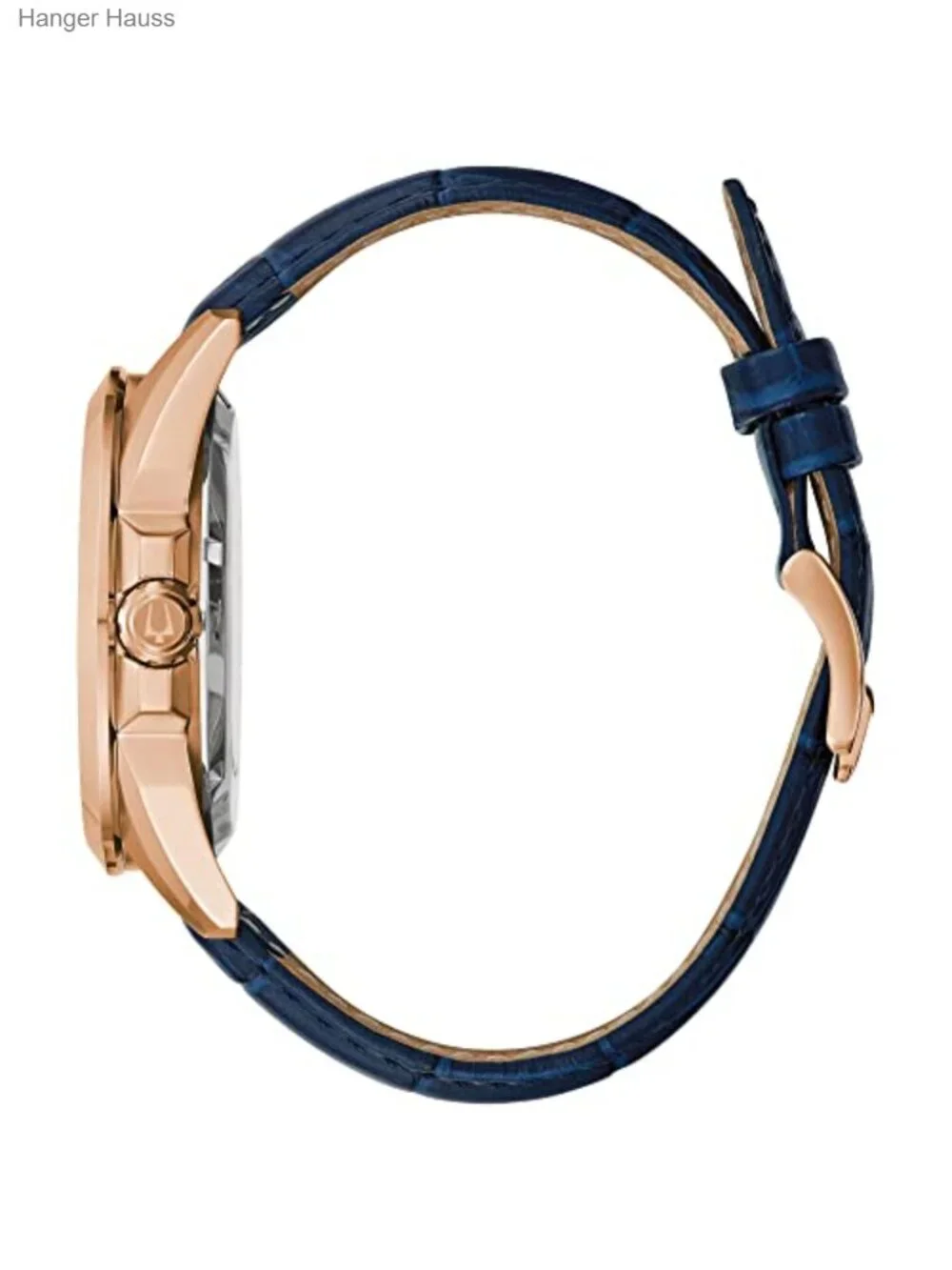 Men's Automatic Skeleton Watch 43mm Rose Gold Stainless Steel Leather Strap 100M